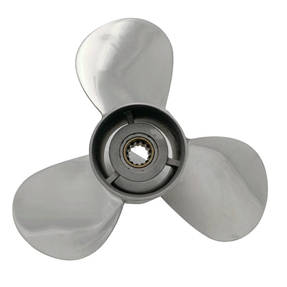 40-50HP 11-3/8X12 Stainless Steel Propeller 13 Tooth SS Prop for BRP,JOHNSON,EVINRUDE,OMC STERN DRIVE Outboard