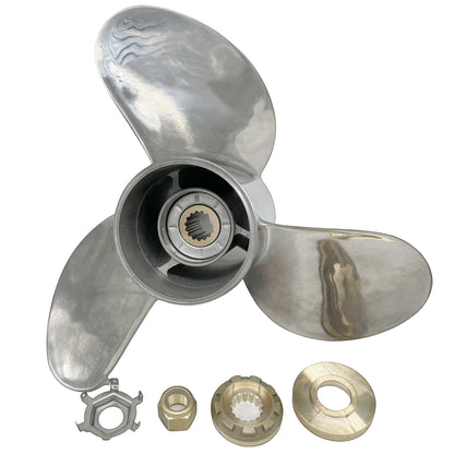 70-140HP 13-1/2X15 Stainless Steel Propeller 15 tooth SS Prop for MERCURY Outboard