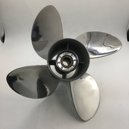 4 Blades 60-130HP 13x19 Stainless Steel Propeller 15 tooth SS RH Prop for YAMAHA outboard