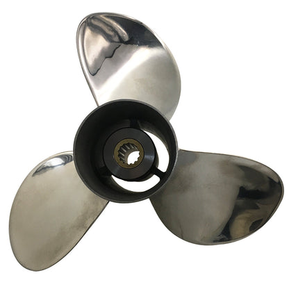 9.9-18HP 9-1/4x10 Stainless Steel Propeller 14 tooth SS Prop for TOHATSU outboard 9.25x10