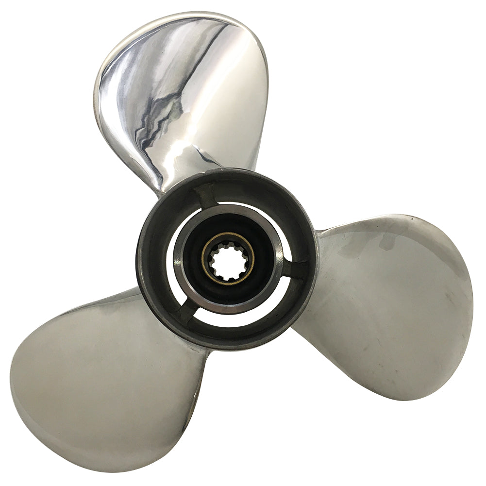 25-30HP 9-7/8x12 Stainless Steel Propeller 10 tooth SS Prop for Honda outboard 9.9x12