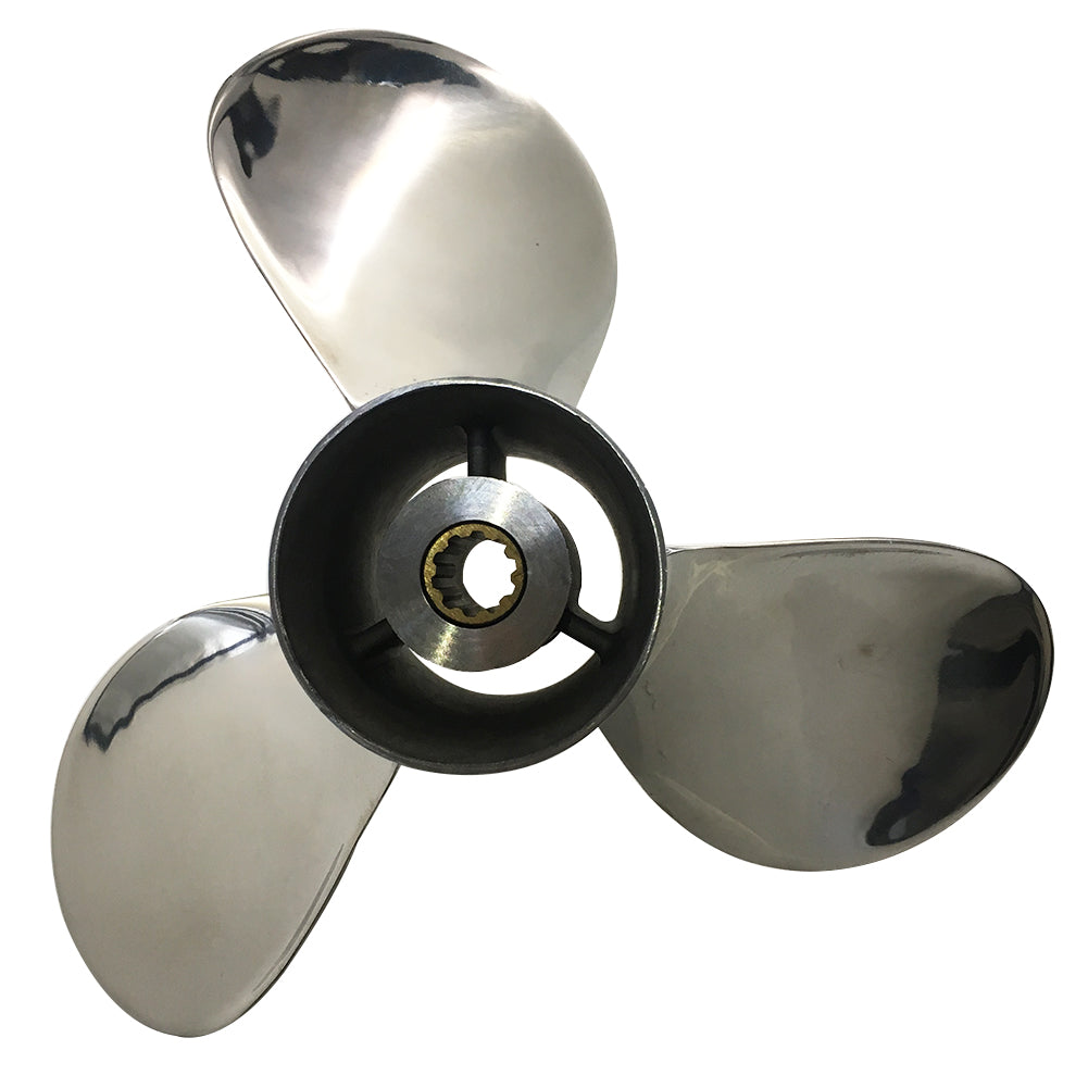 25-30HP 9-7/8x12 Stainless Steel Propeller 10 tooth SS Prop for Honda outboard 9.9x12